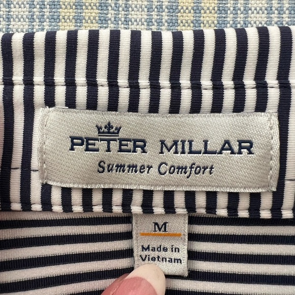 Peter Millar Blue Stripe Polo Size M - Picture 4 of 5